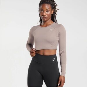 Gymshark Women's Long Sleeve Crop Top Light Pink Size XXL